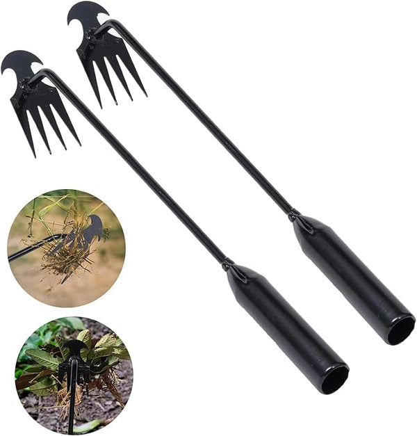 Garden Weed Puller Tool – 4-Teeth Steel Hand Weeder