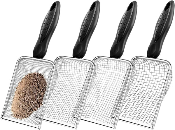 4-Pcs Gardening Soil Sifter Set – Mesh Sieves with Handle
